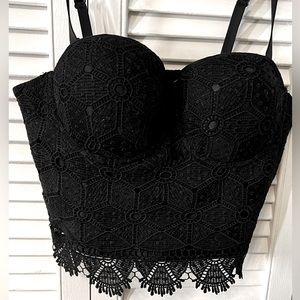 CHARLOTTE RUSSE Black lace bustiers size medium NWT